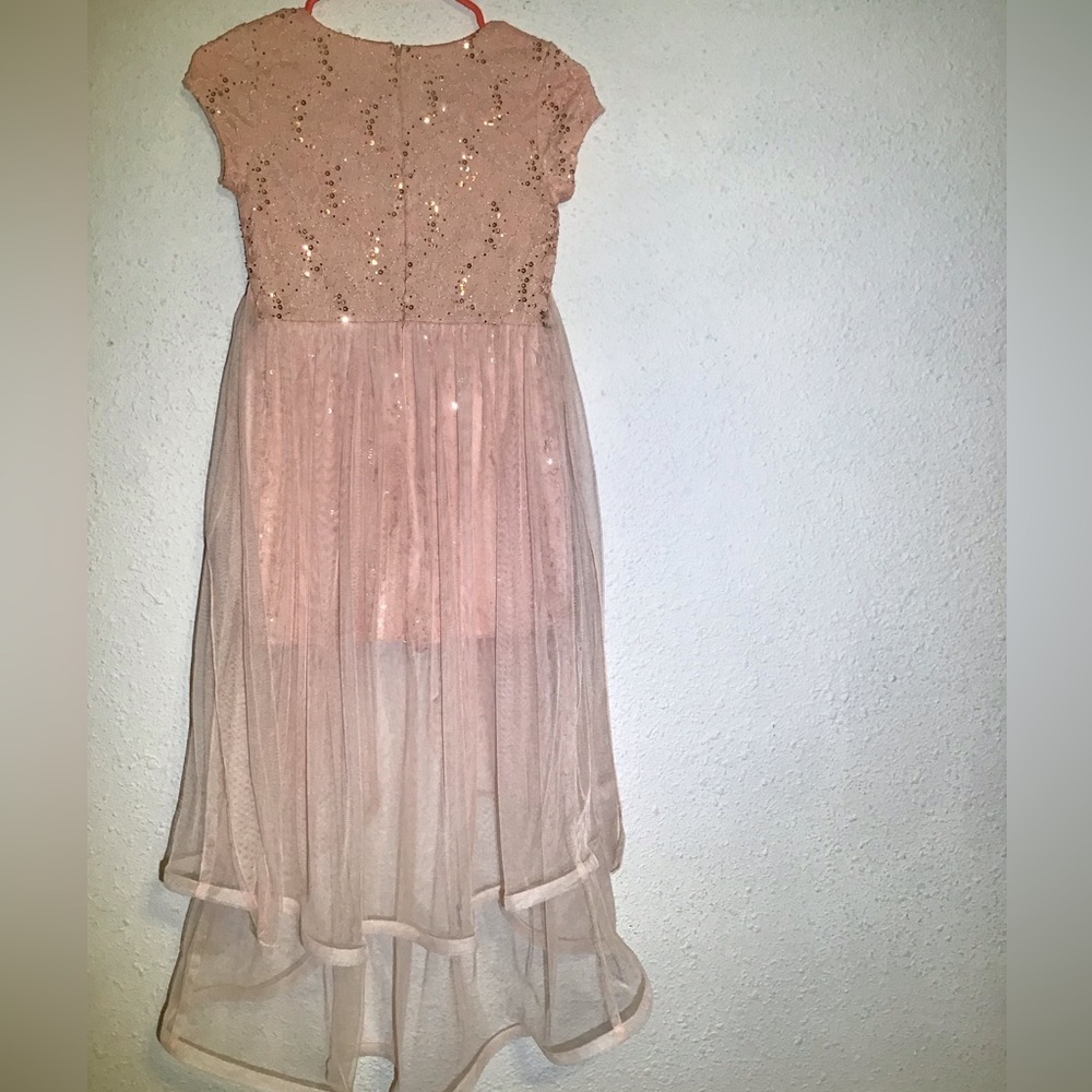 Bonnie Jean pink/sequin lace dress size 14